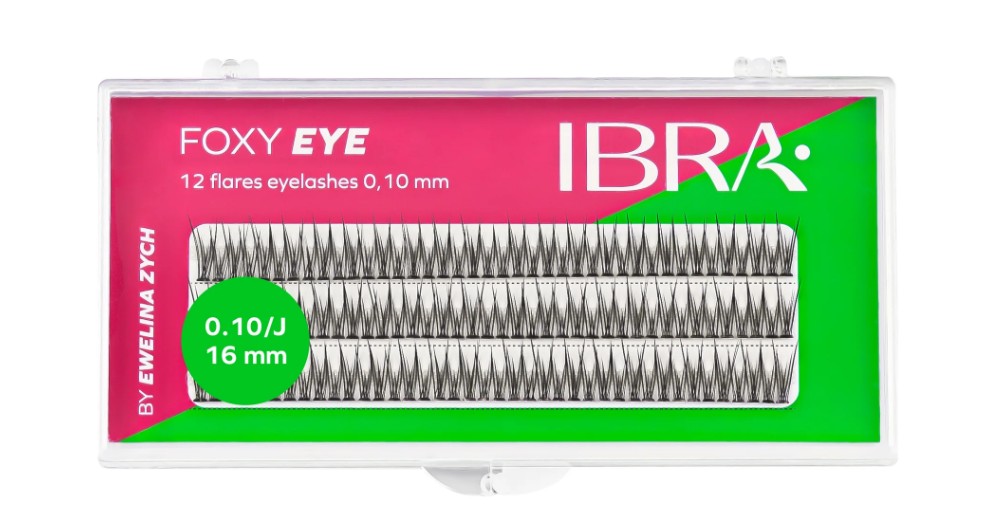 ARUBA-47 Kępki sztucznych rzęs Foxy Eye 0,10 J 16mm IBRA Makeup - obrazek 1
