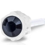 BLOMDAHL Kolczyk do przekłuwania uszu 4mm 12-0103-07 plastik medyczny oczko czarne