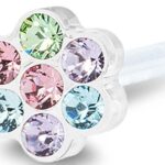 BLOMDAHL Kolczyk do przekłuwania uszu Daisy 5mm Light Fantasy 12-0114-98 plastik medyczny kwiatek kolorowy