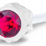BLOMDAHL Kolczyk do przekłuwania uszu 4mm 12-0103-10 plastik medyczny oczko czerwone