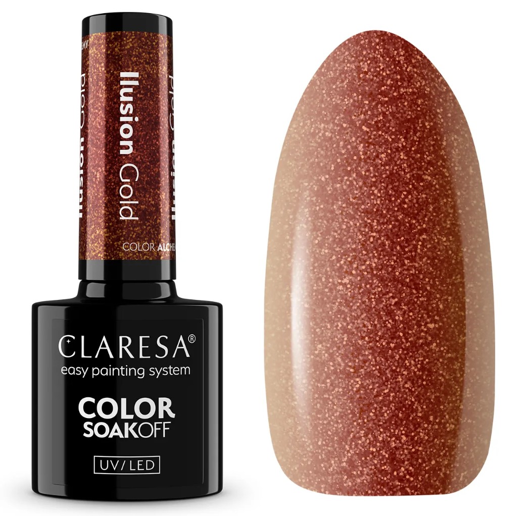 CLA-111 Claresa Lakier hybrydowy ILUSION GOLD 5g - obrazek 1
