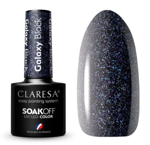 CLA-183 Claresa Lakier hybrydowy GALAXY BLACK 5g - obrazek 1