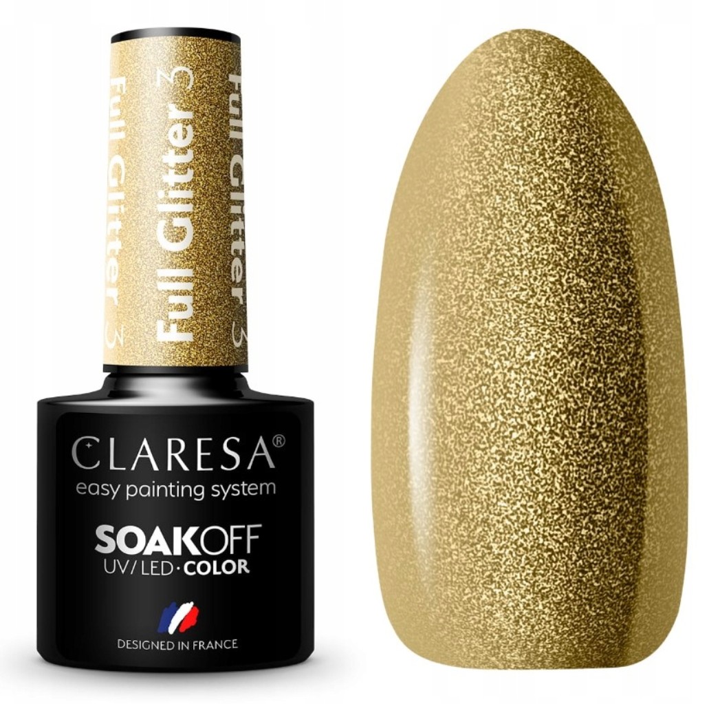 CLA-212 Claresa Lakier hybrydowy FULL GLITTER 3 -5g - obrazek 1
