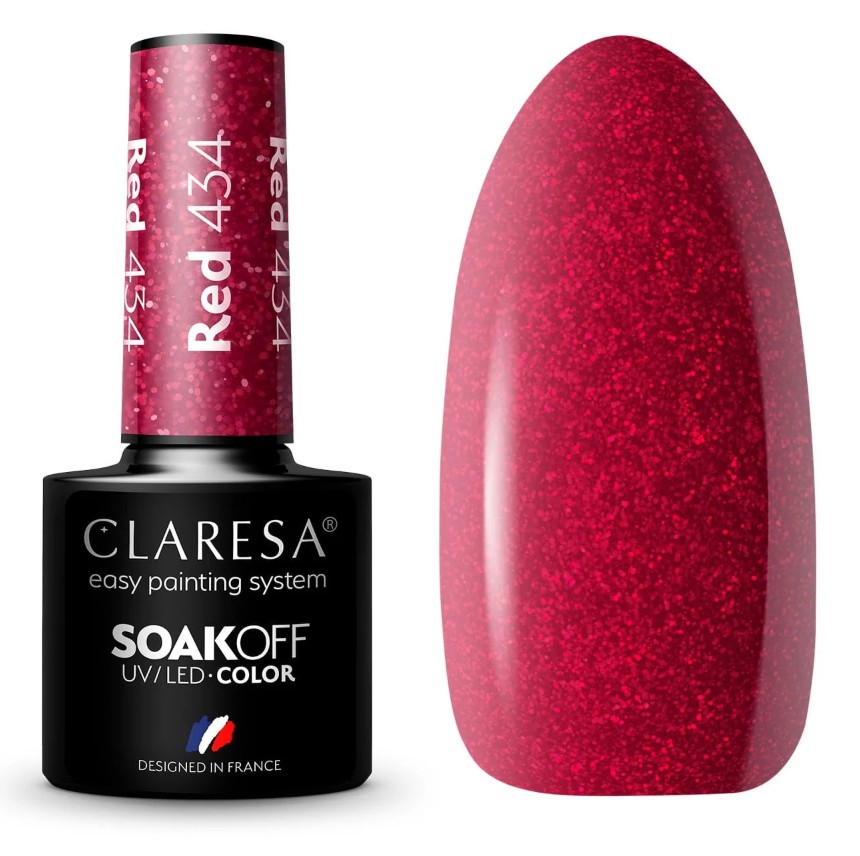 CLA-92 Claresa Lakier hybrydowy RED 434 -5g - obrazek 1