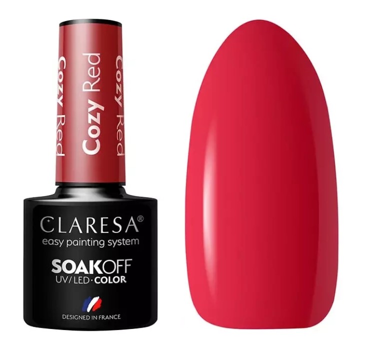CLA-95 Claresa Lakier hybrydowy COZY RED -5g - obrazek 1