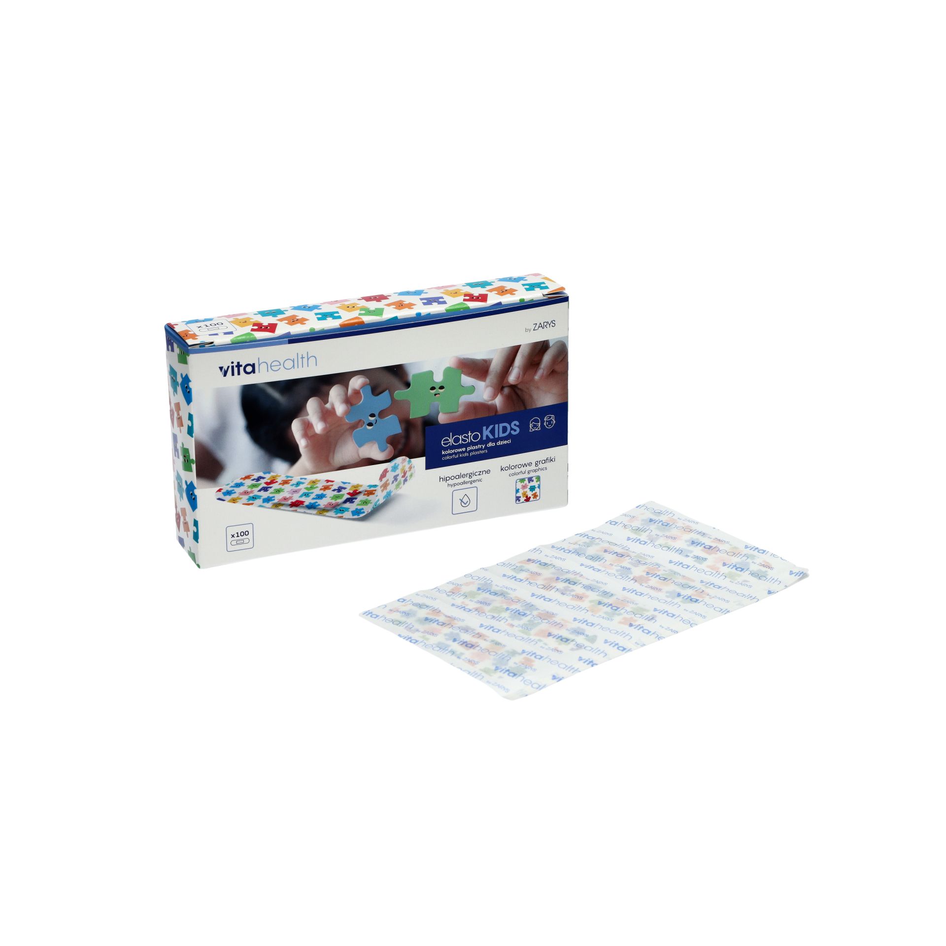 KOS-PRO-218 Plastry dla dzieci kolorowe elastoKIDS 7,2cm x 1,9cm 100 szt. - obrazek 1