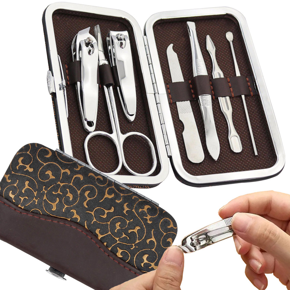 KOS-PRO-390 Zestaw do paznokci przybornik manicure pedicure etui cążki 7 elementów - obrazek 1