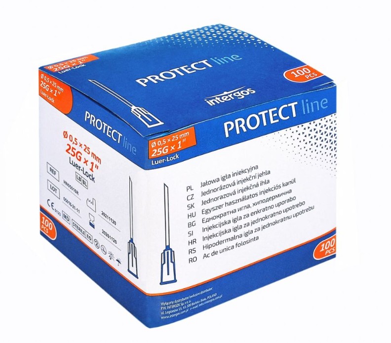 MED-20 Igły jednorazowe PROTECT LINE 0,5x25 100 szt. - obrazek 1