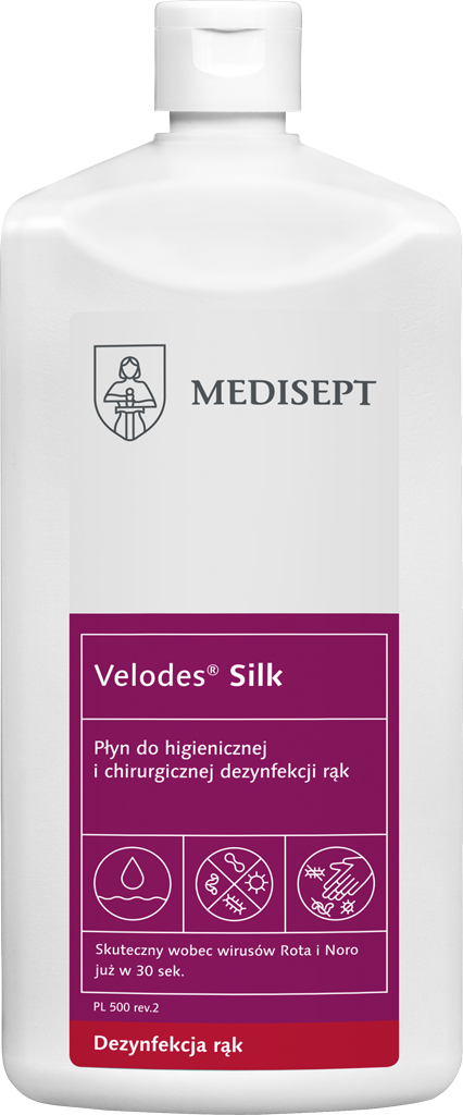 MEDI-129 Velodes Silk 500ml Płyn do dezynfekcji rąk - obrazek 1