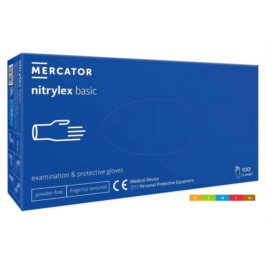NITR-1 Rękawiczki nitrylowe niebieskie M - NITRYLEX CLASSIC 100szt - obrazek 1