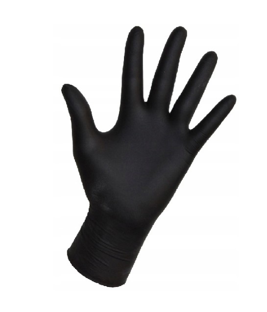 NITR-23 Rękawice nitrylowe bezpudrowe easyCARE czarne Rozm. S 100szt. ZARYS - obrazek 1