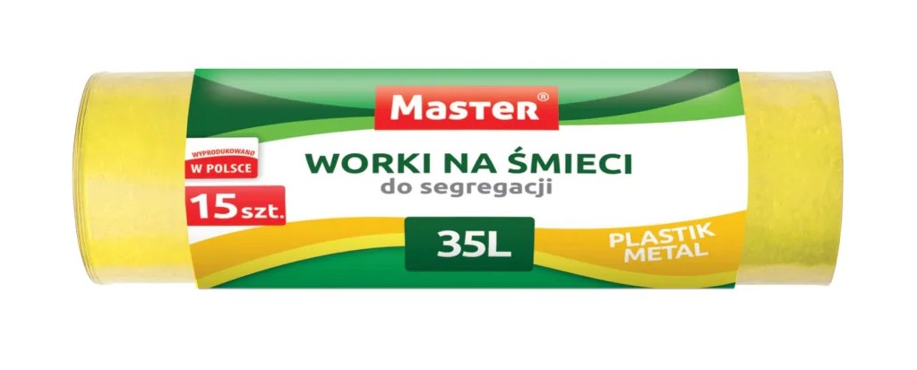 PED-MAN-2575 Worki na śmieci LD 35L 15szt żółte - obrazek 1