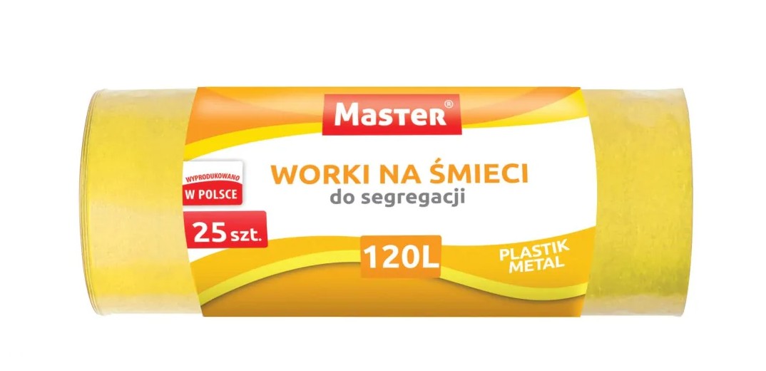 PED-MAN-2576 Worki na śmieci LD 120L 25szt żółte - obrazek 1
