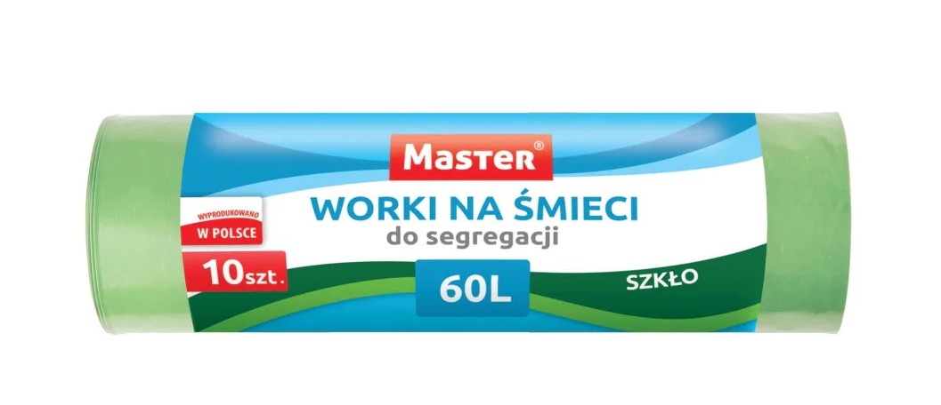 PED-MAN-2577 Worki na śmieci LD 60L 10szt zielone szkło - obrazek 1