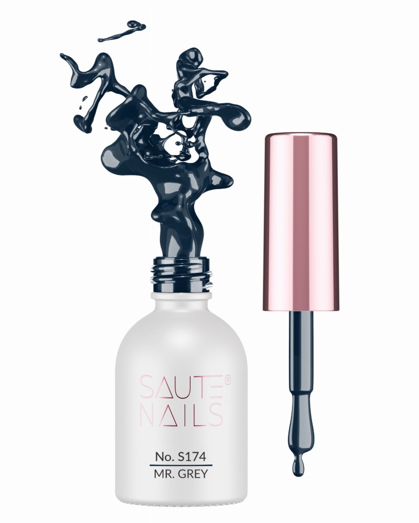 SL-22 Saute Nails Lakier hybrydowy S174 Mr. Grey 8 ml - obrazek 1