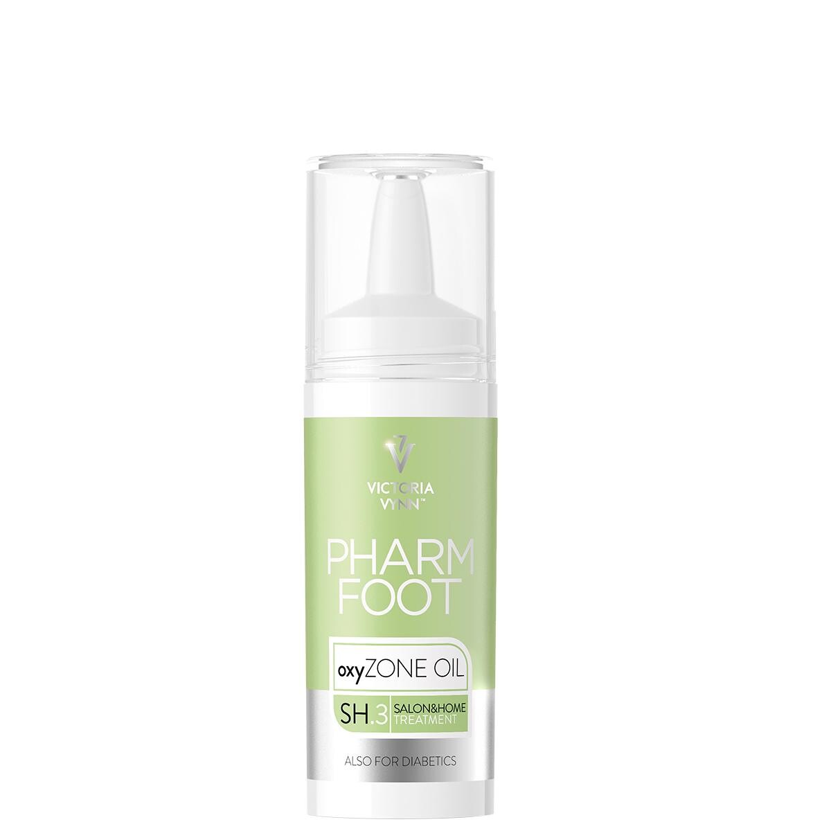 VICT-1296 PHARM FOOT SKONCENTROWANY OLEJEK REGENERUJĄCO- ŁAGODZĄCY oxyZONE OIL 75% oliwy ozonowanej i smocza krew CONCENTRATED REGENERATING & SOOTHING OIL 75% ozone oil and dragon`s blood oxyZONE OIL 15ml - obrazek 1